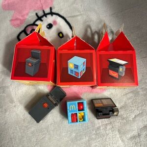 3 mini McDonald’s happy meal figurine toys
